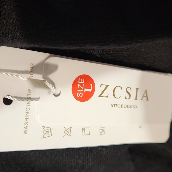 ZCSIA STYLE DESIGN BLACK WRAP LONGSLEEVE SWEATER DRESS SIZE LARGE - Picture 11 of 12